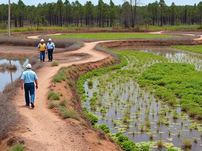 Restored wetland and environmental remediation site